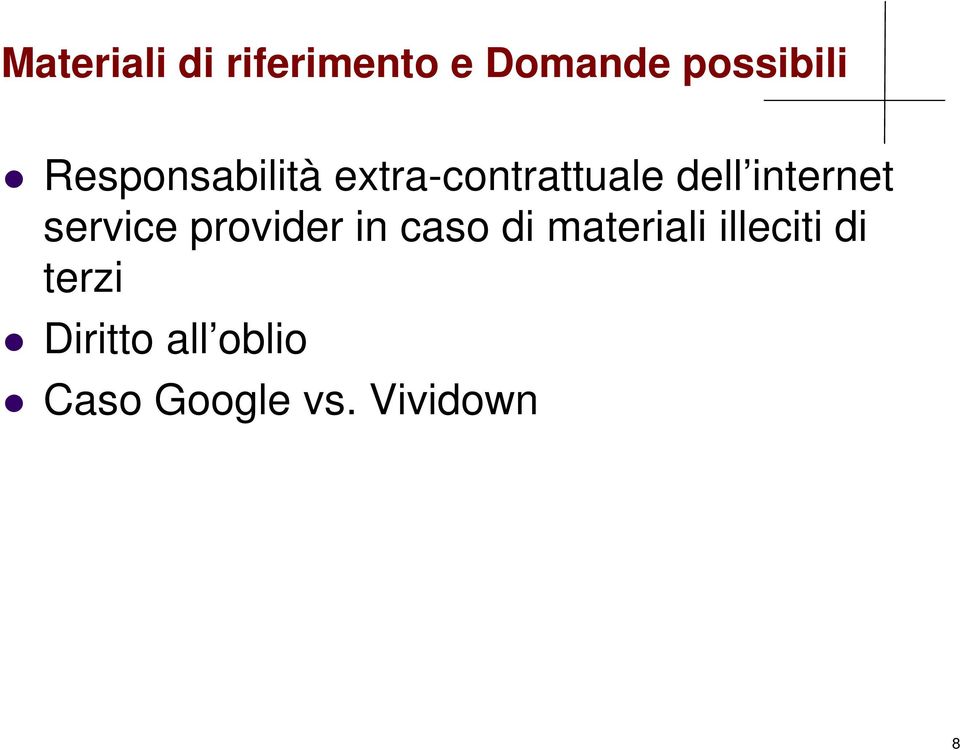 service provider in caso di materiali illeciti