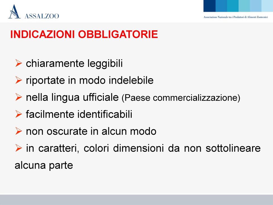 commercializzazione) facilmente identificabili non oscurate in