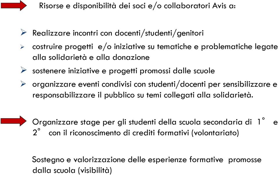 studenti/docenti per sensibilizzare e responsabilizzare il pubblico su temi collegati alla solidarietà.