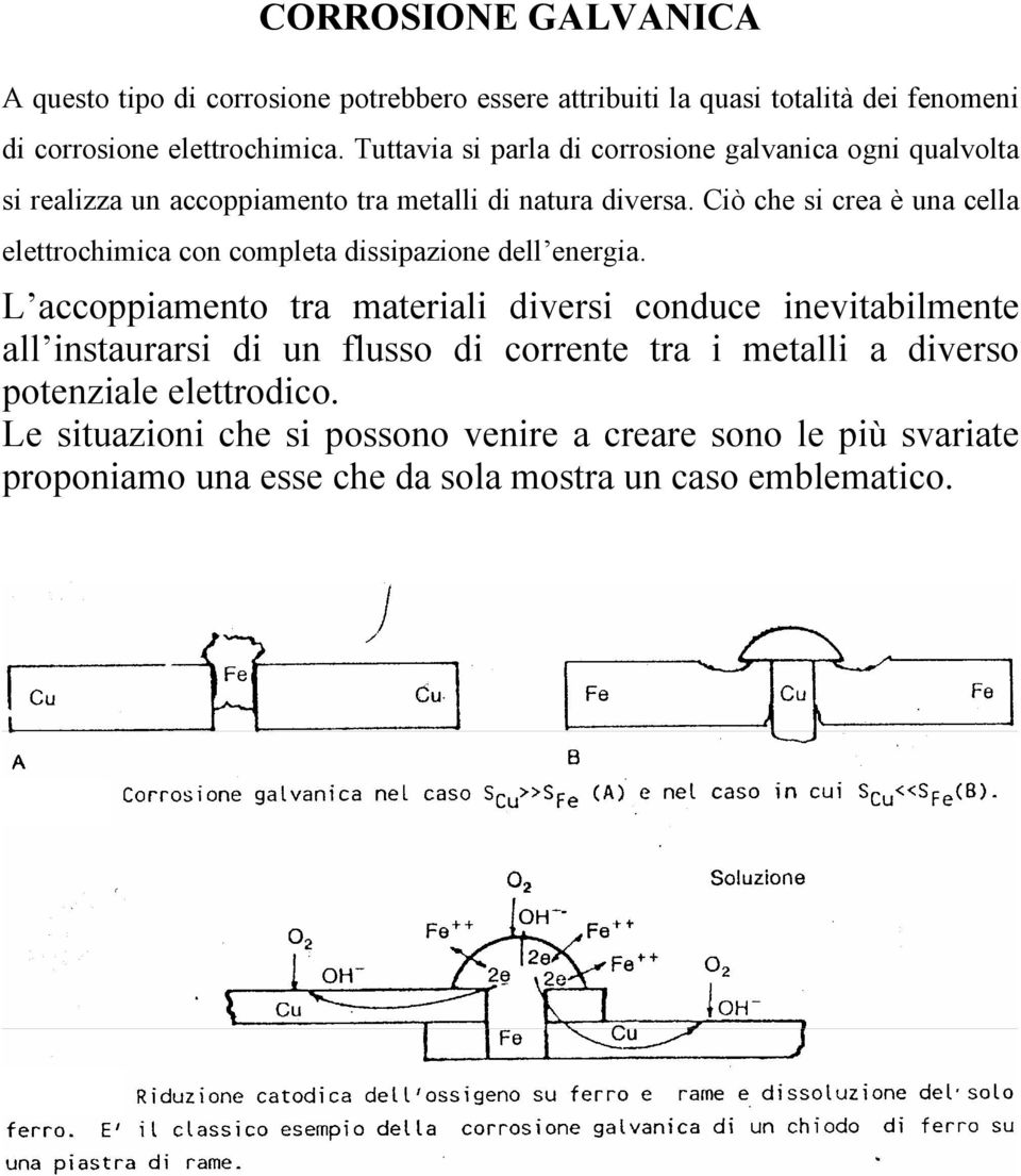 Ciò che si crea è una cella elettrochimica con completa dissipazione dell energia.