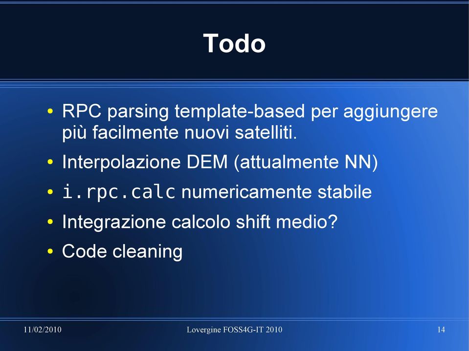 Interpolazione DEM (attualmente NN) i.rpc.