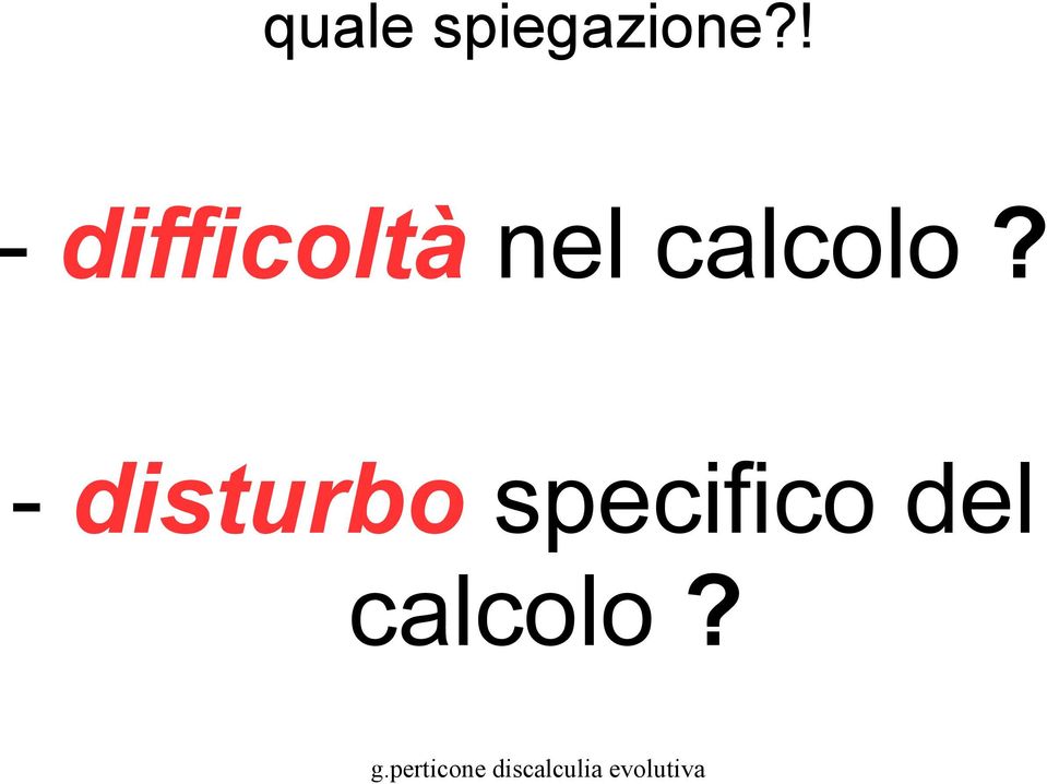 calcolo?