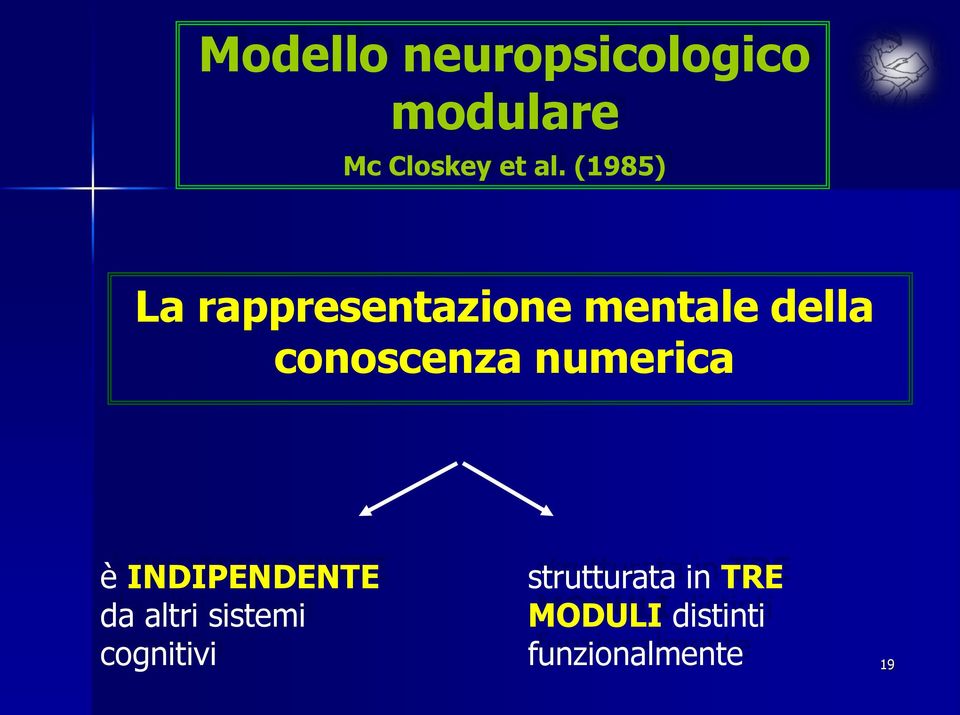 numerica è INDIPENDENTE da altri sistemi cognitivi