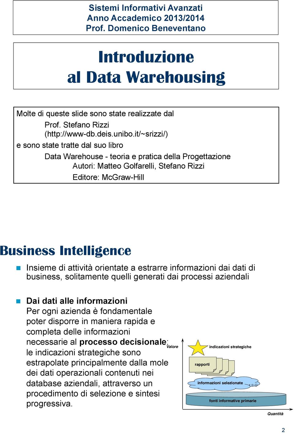 Insieme di attività orientate a estrarre informazioni dai dati di business, solitamente quelli generati dai processi aziendali!