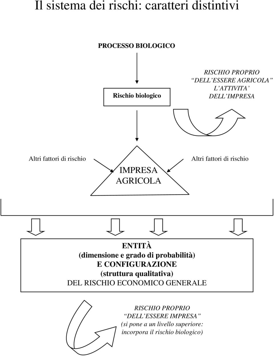 (dimensione e grado di probabilità) E CONFIGURAZIONE (struttura qualitativa) DEL RISCHIO