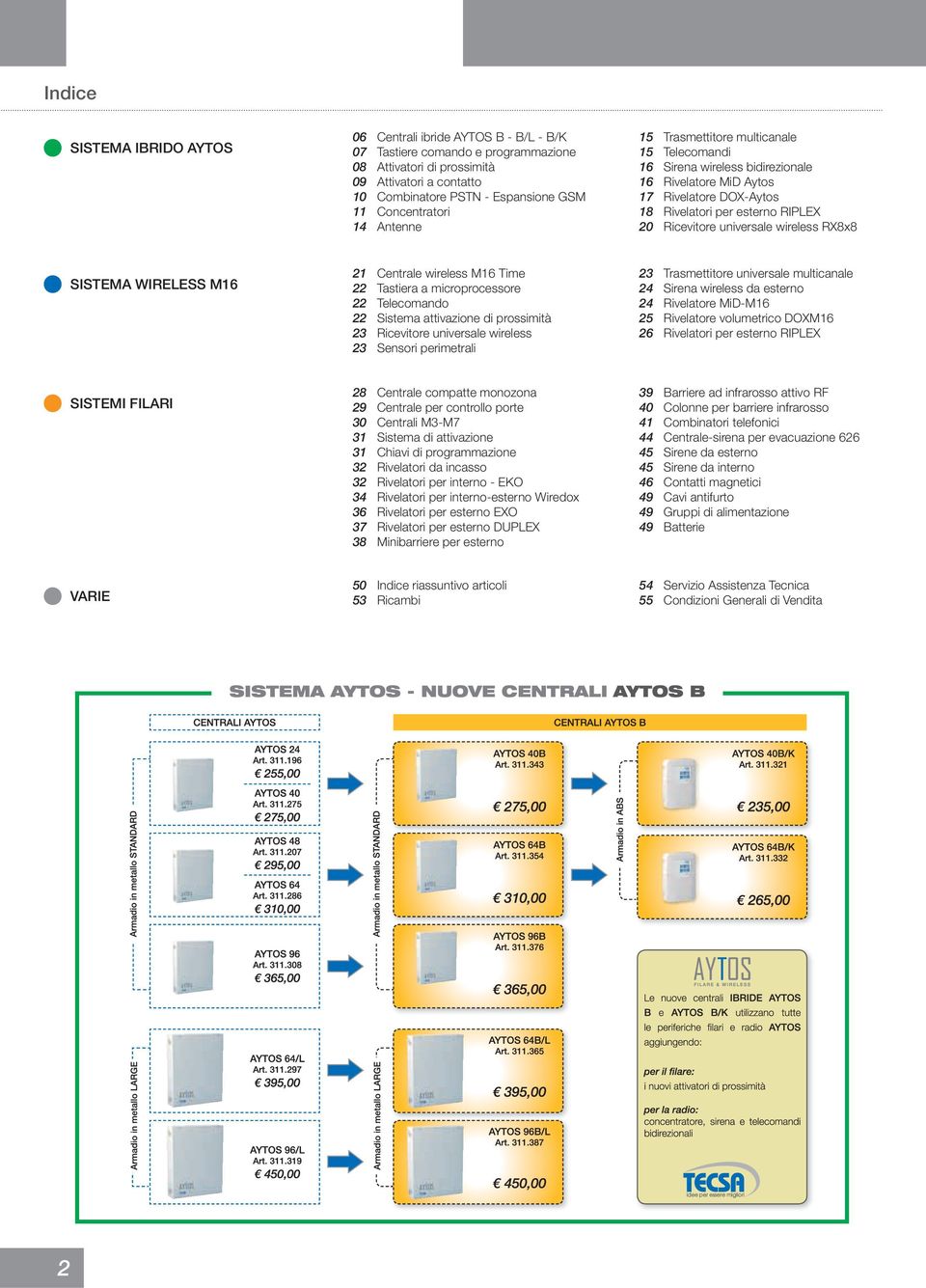 universale wireless RX8x8 SISTEMA WIRELESS M16 21 Centrale wireless M16 Time 22 Tastiera a microprocessore 22 Telecomando 22 Sistema attivazione di prossimità 23 Ricevitore universale wireless 23