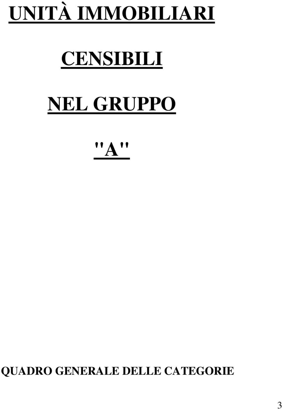 GRUPPO "A" QUADRO