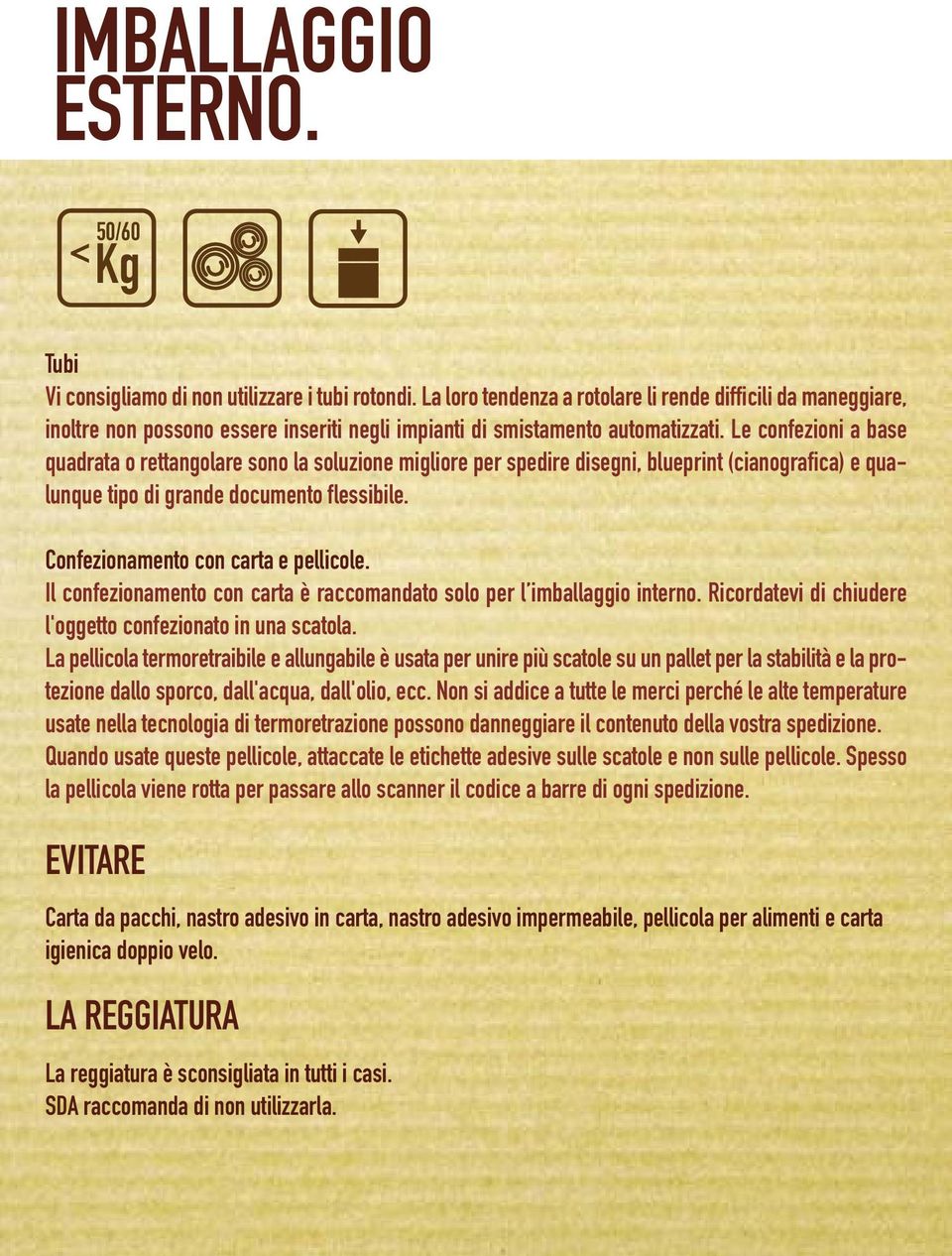 Le confezioni a base quadrata o rettangolare sono la soluzione migliore per spedire disegni, blueprint (cianografica) e qualunque tipo di grande documento flessibile.