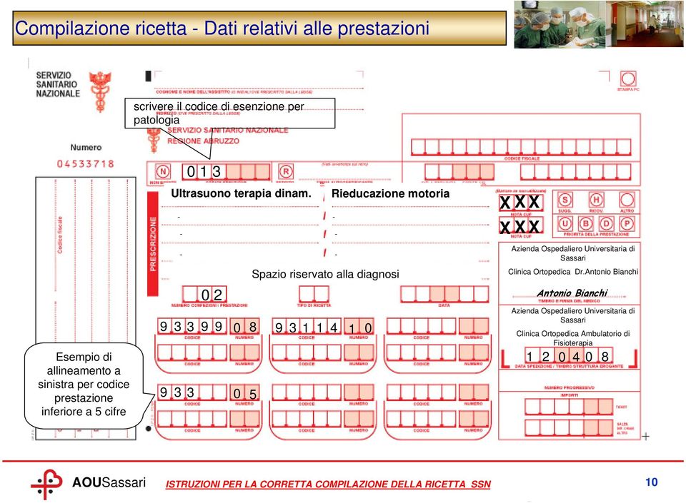 0 2 Rieducazione motoria Spazio riservato alla diagnosi 933 99 0 8 931 14 1 0 933 0 5 Clinica Ortopedica Dr.