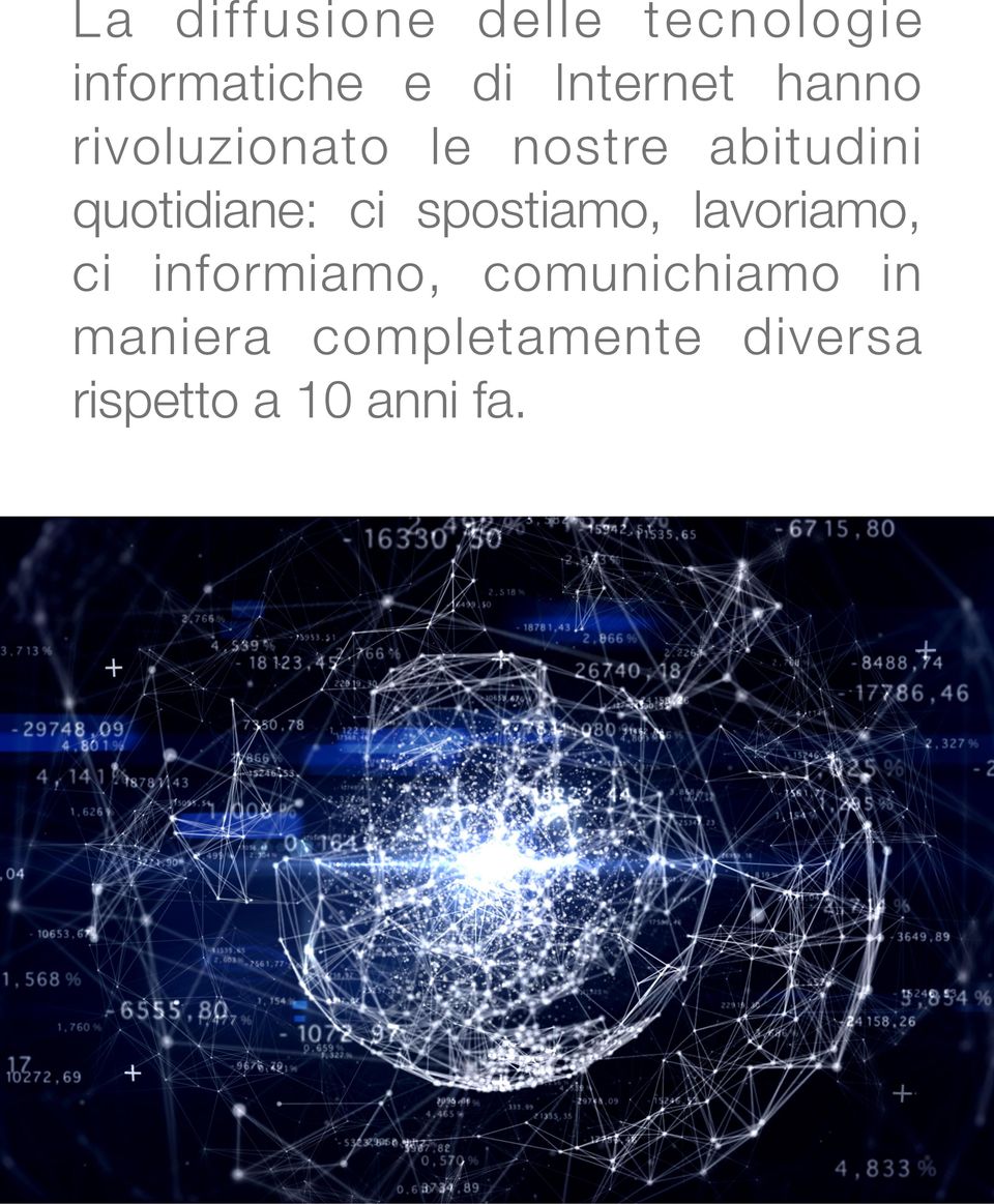 abitudini quotidiane: ci spostiamo, lavoriamo, ci