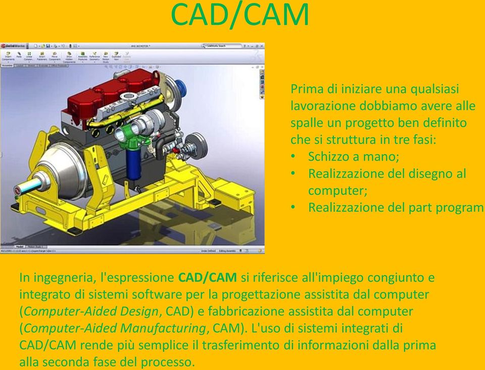 integrato di sistemi software per la progettazione assistita dal computer (Computer-Aided Design, CAD) e fabbricazione assistita dal computer