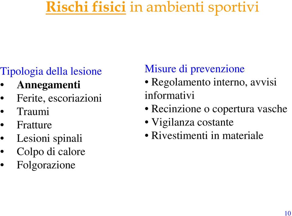 Folgorazione Misure di prevenzione Regolamento interno, avvisi