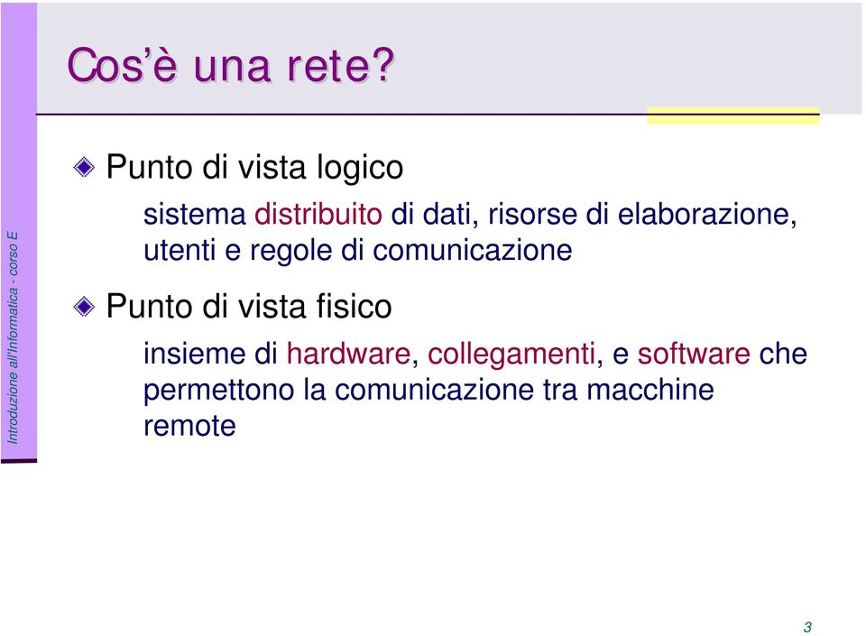 elaborazione, utenti e regole di comunicazione Punto di vista