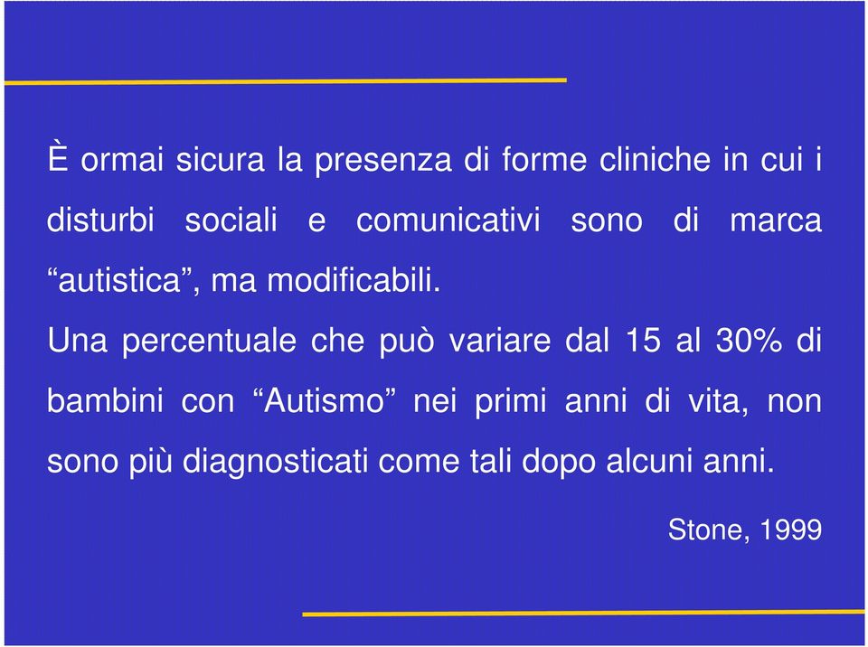 Una percentuale che può variare dal 15 al 30% di bambini con Autismo