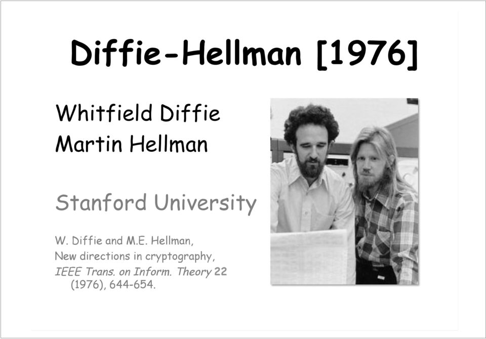 Hellman, New directions in cryptography, IEEE