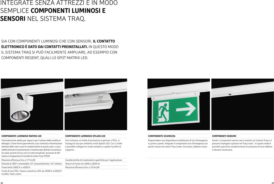 COMPONENTE LUMINOSO MATRIX LED Particolarmente adatto per negozi e per il settore delle vendite al dettaglio.