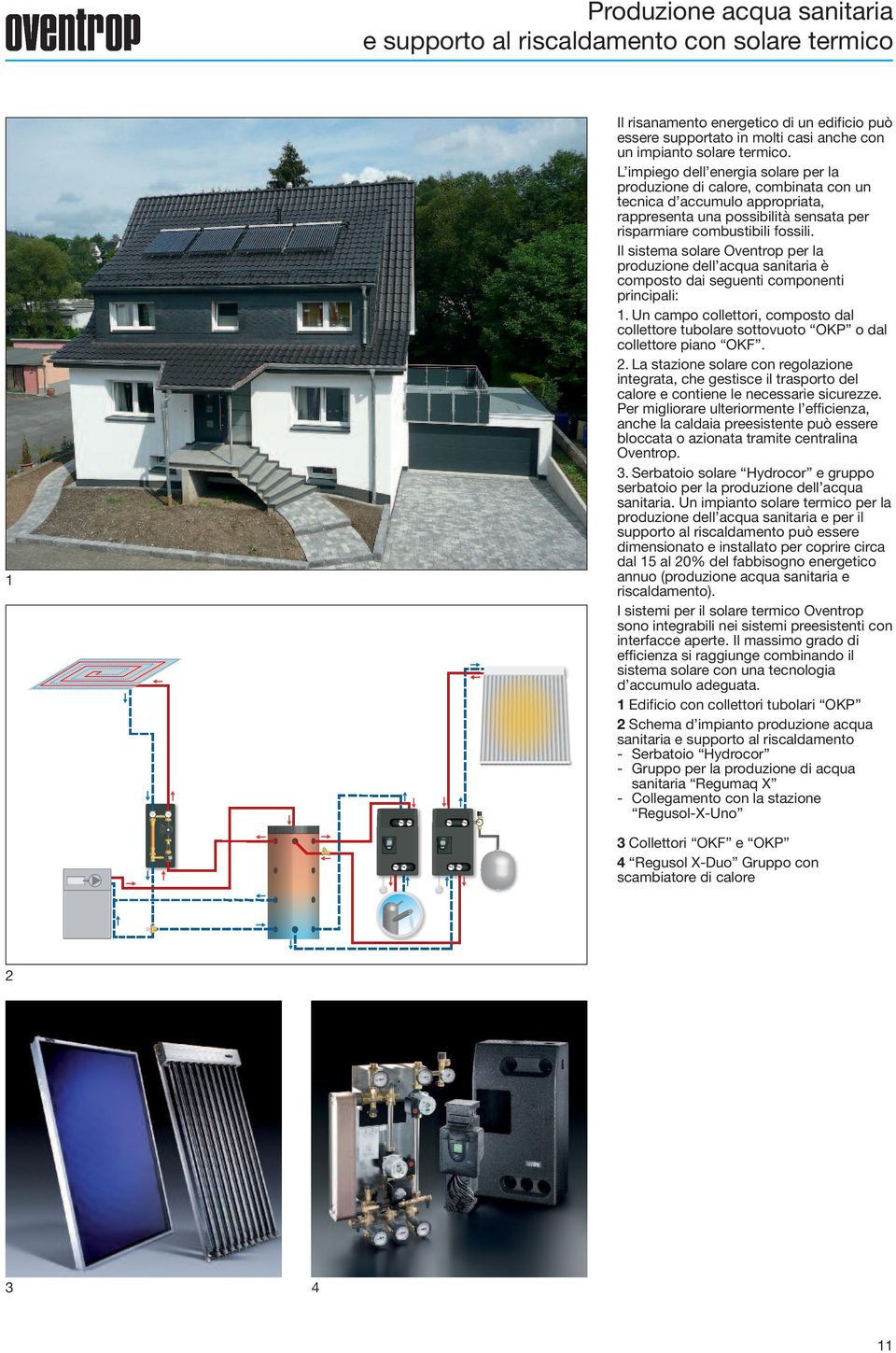 Il sistema solare Oventrop per la produzione dell acqua sanitaria è composto dai seguenti componenti principali:.