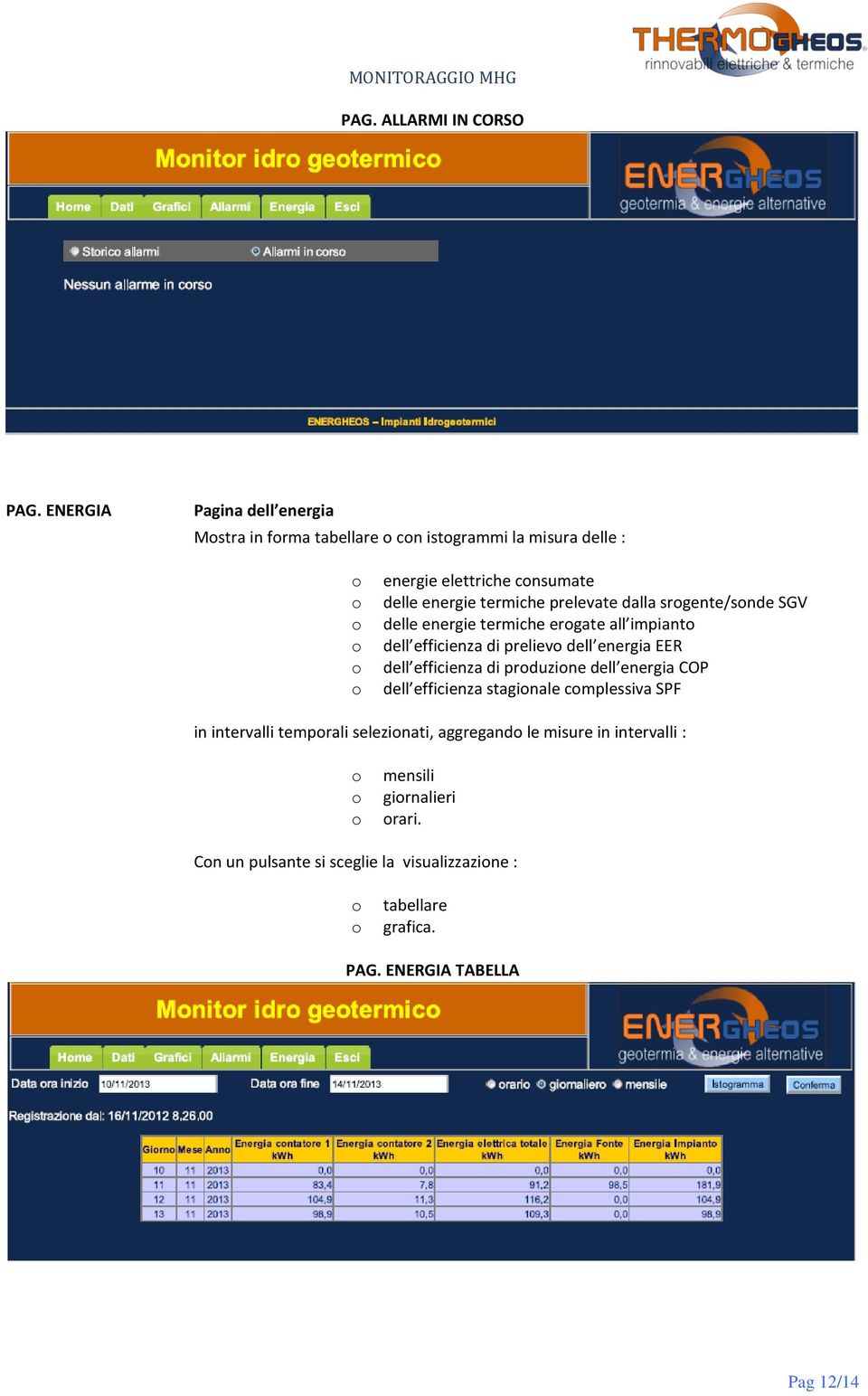 prelevate dalla srgente/snde SGV delle energie termiche ergate all impiant dell efficienza di preliev dell energia EER dell efficienza di