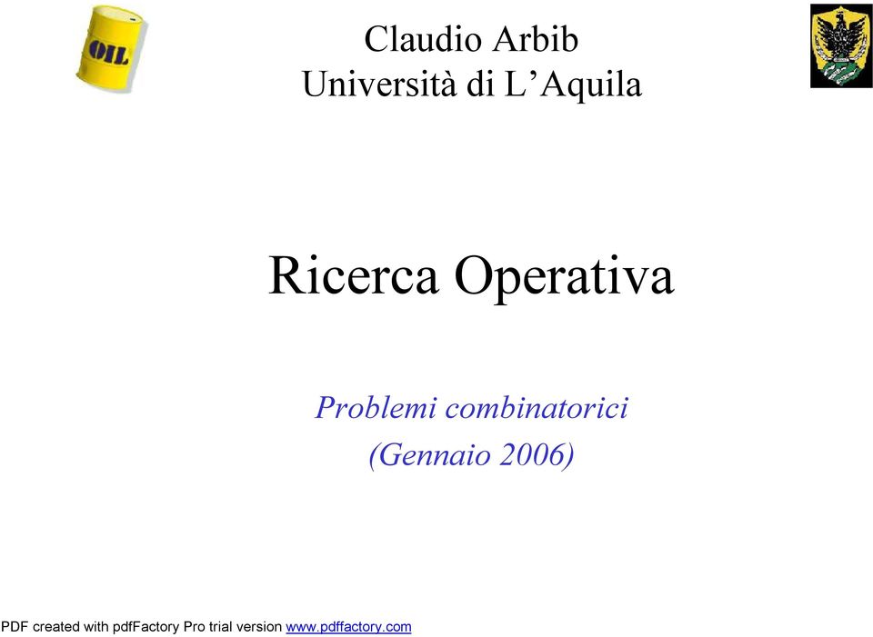 Ricerca Operativa