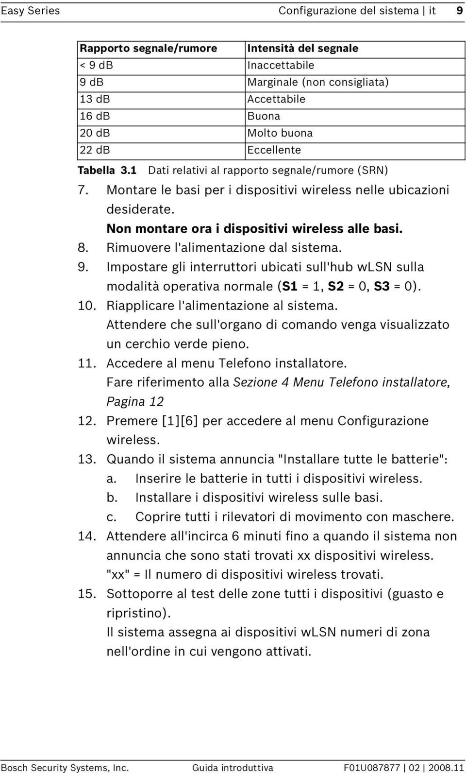 Rimuovere l'alimentazione dal sistema. 9. Impostare gli interruttori ubicati sull'hub wlsn sulla modalità operativa normale (S1 = 1, S2 = 0, S3 = 0). 10. Riapplicare l'alimentazione al sistema.