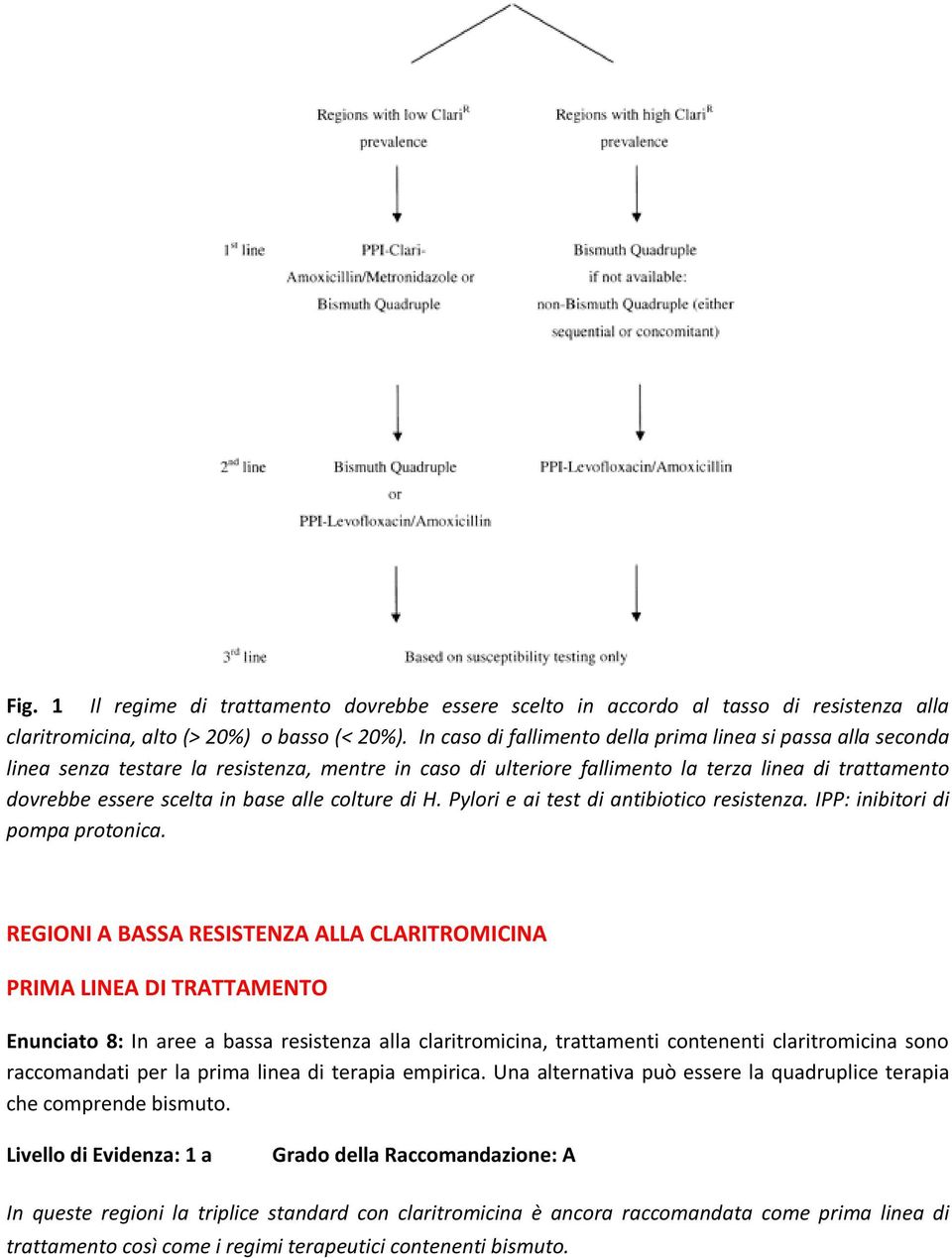 alle colture di H. Pylori e ai test di antibiotico resistenza. IPP: inibitori di pompa protonica.