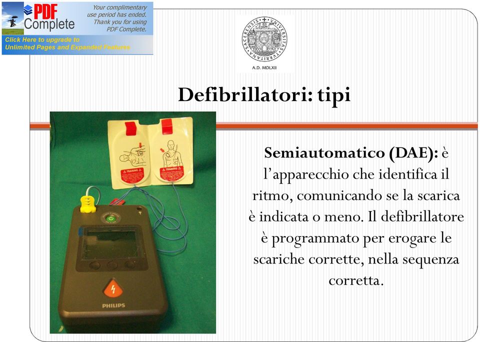 scarica è indicata o meno.