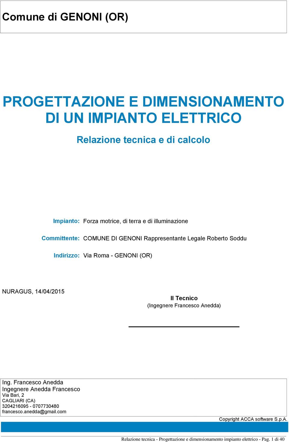14/04/2015 Il Tecnico (Ingegnere Francesco Anedda) Ing.