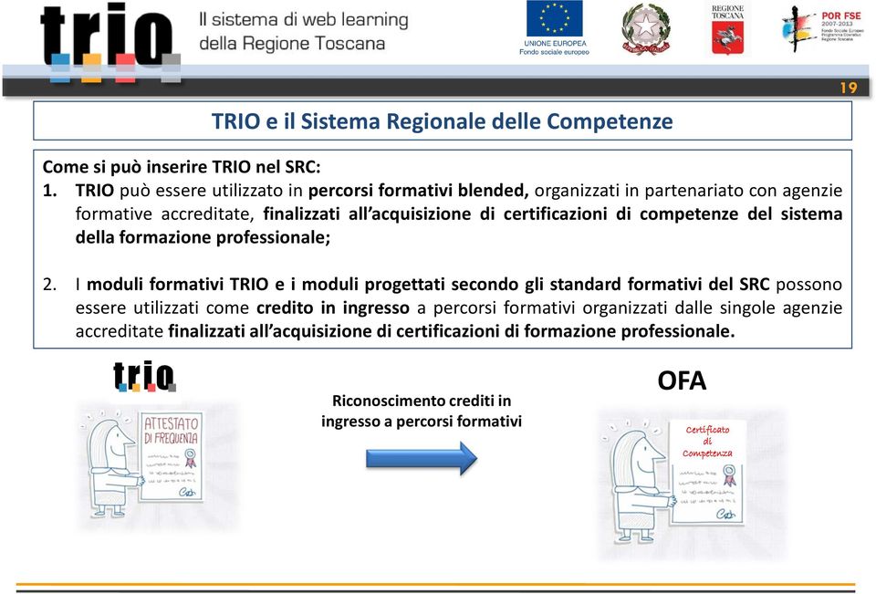 di competenze del sistema della formazione professionale; 2.