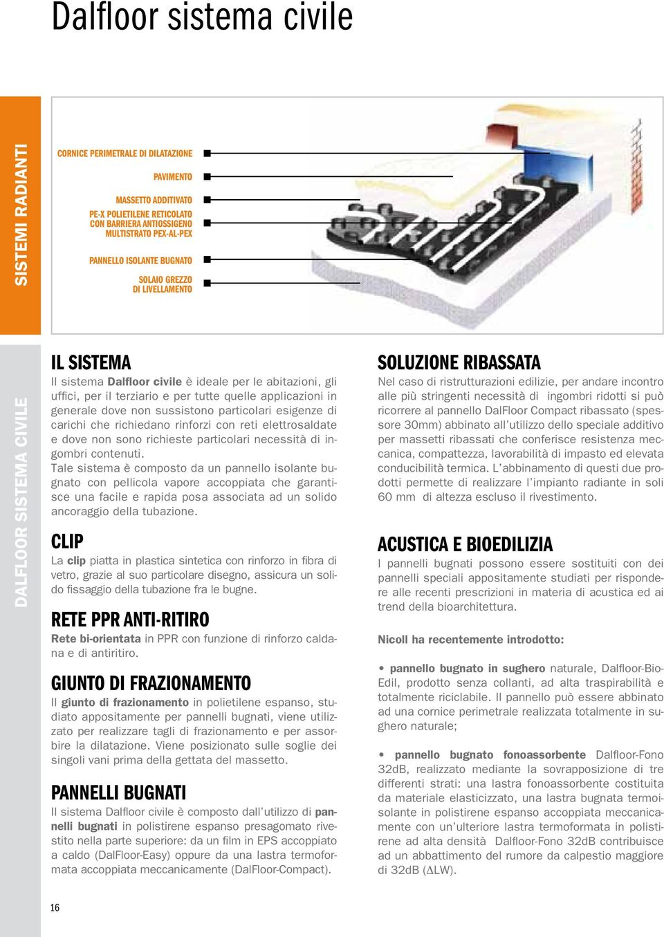 sussistono particolari esigenze di carichi che richiedano rinforzi con reti elettrosaldate e dove non sono richieste particolari necessità di ingombri contenuti.