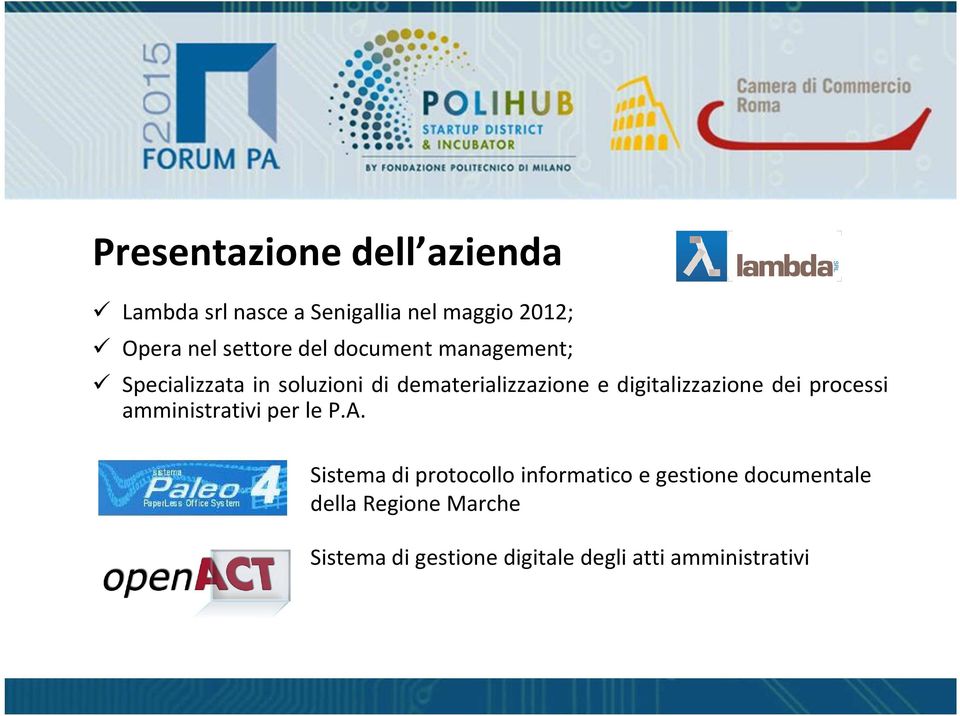 digitalizzazione dei processi amministrativi per le P.A.