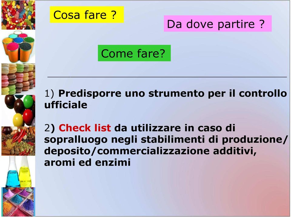 Check list da utilizzare in caso di sopralluogo negli