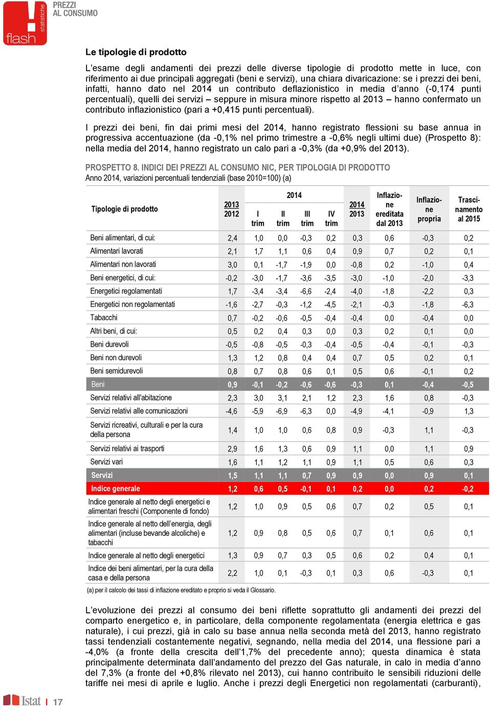 un contributo inflazionistico (pari a +0,415 punti percentuali).