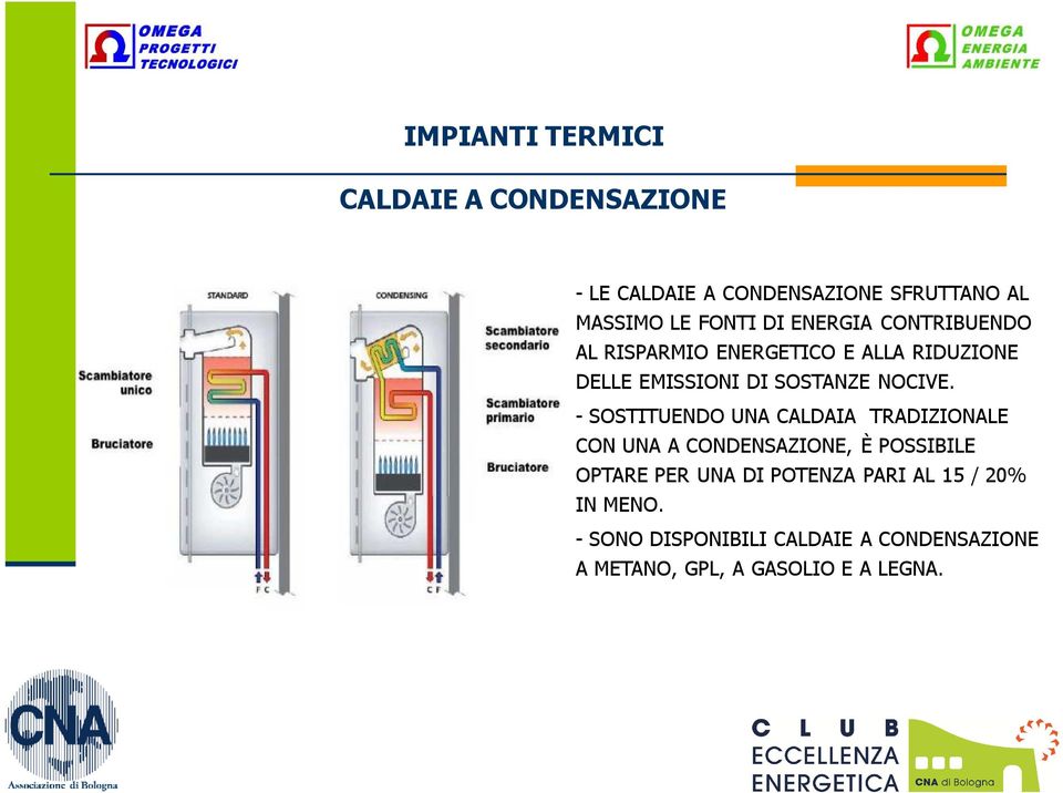 - SOSTITUENDO UNA CALDAIA TRADIZIONALE CON UNA A CONDENSAZIONE, È POSSIBILE OPTARE PER UNA DI POTENZA