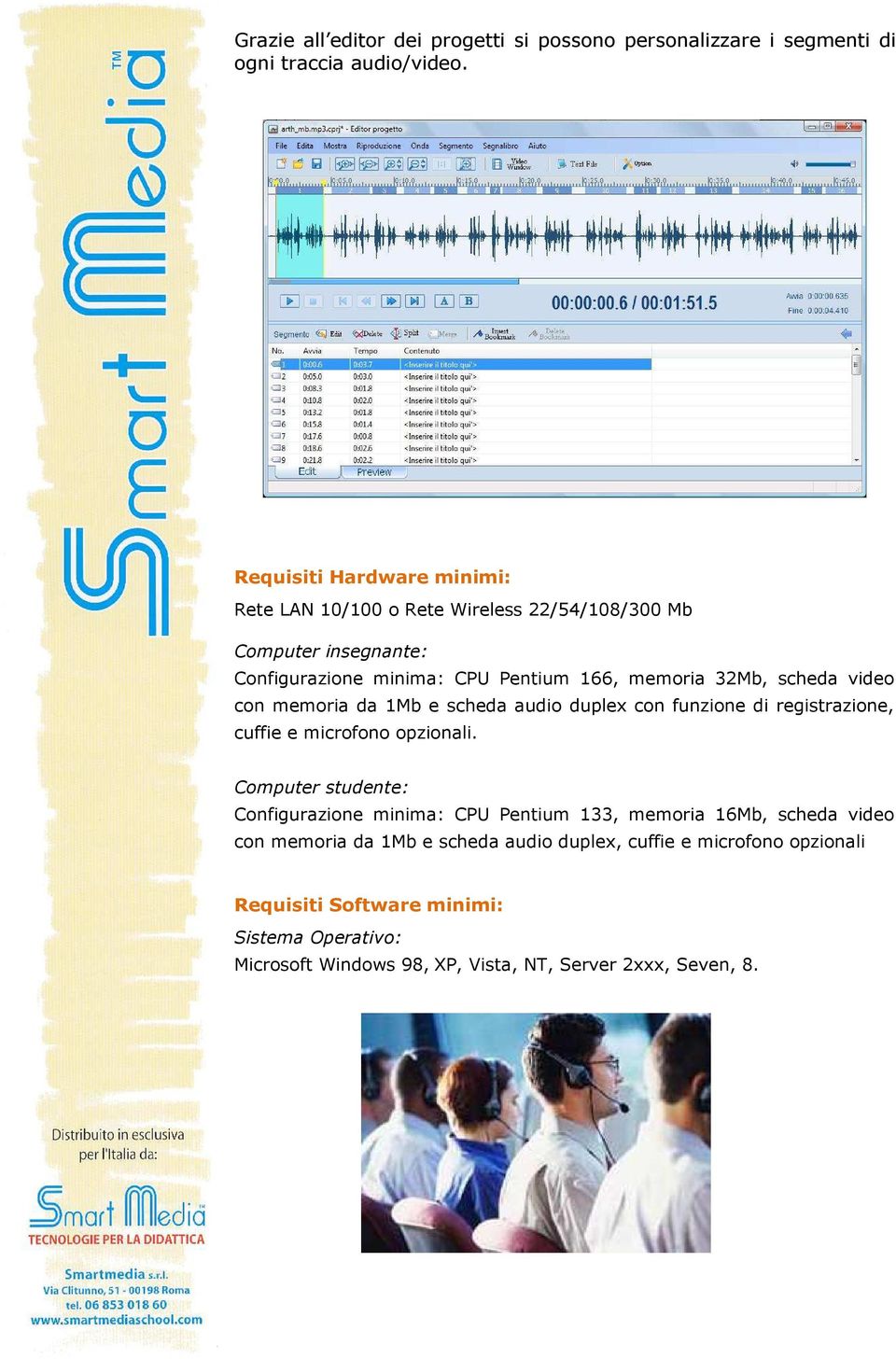 scheda video con memoria da 1Mb e scheda audio duplex con funzione di registrazione, cuffie e microfono opzionali.