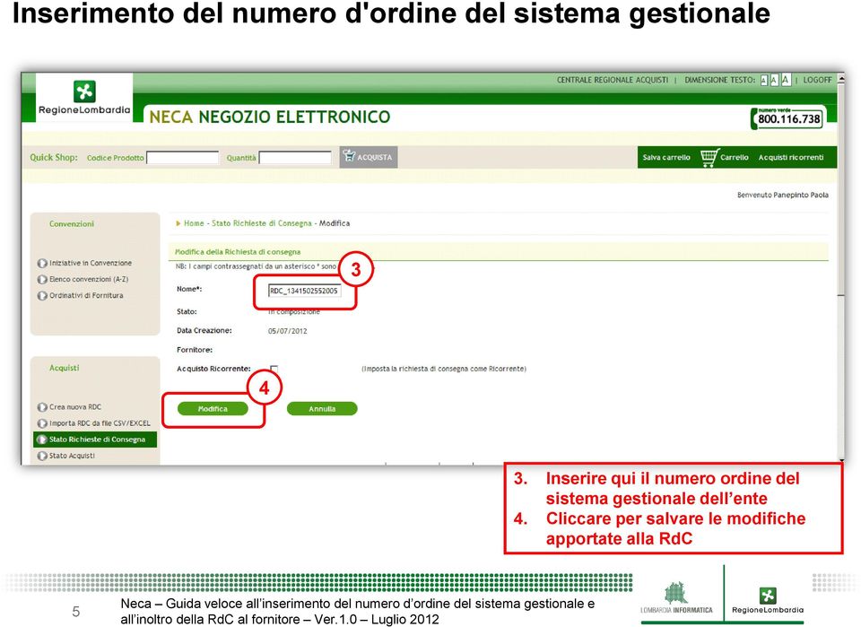 Inserire qui il numero ordine del sistema