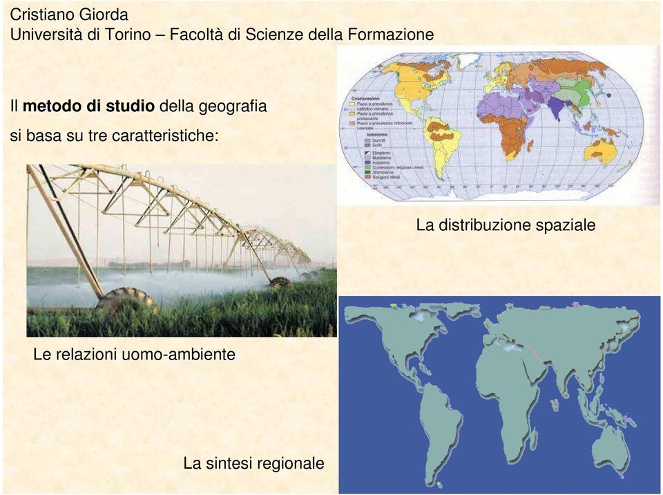 distribuzione spaziale Le relazioni