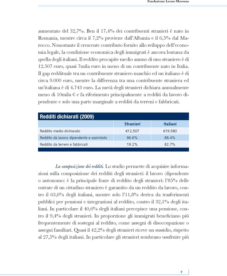 Il reddito procapite medio annuo di uno straniero è di 12.507 euro, quasi 7mila euro in meno di un contribuente nato in Italia.