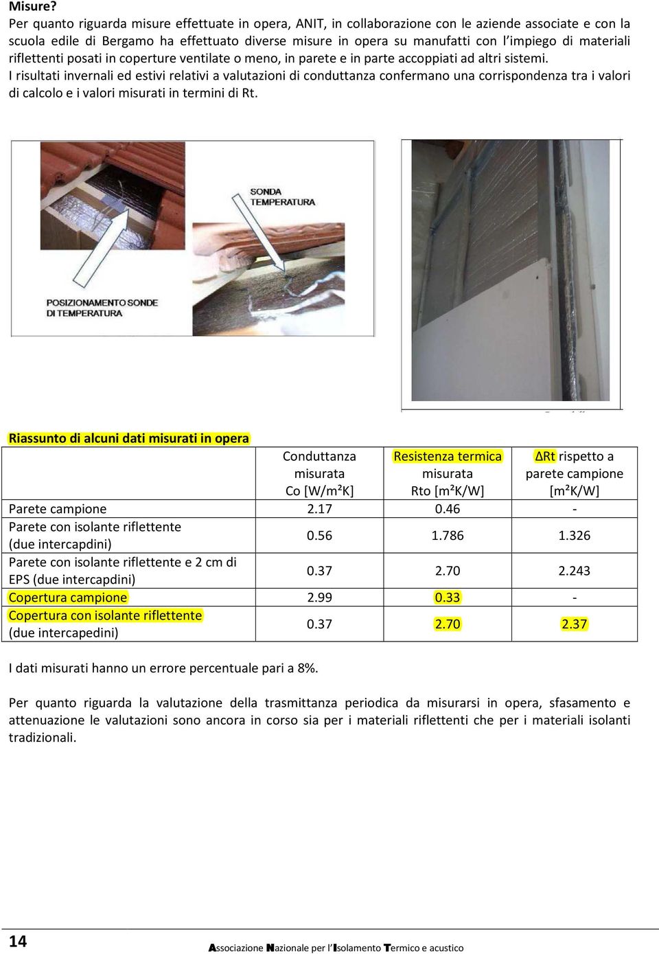 materiali riflettenti posati in coperture ventilate o meno, in parete e in parte accoppiati ad altri sistemi.