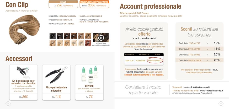 TUTORIAL Anello colore gratuito offerto a tutti i nuovi account Ci vorranno solo 2 minuti per creare il tuo account su 1001extensions.it, sotto la scheda Area Professionale.