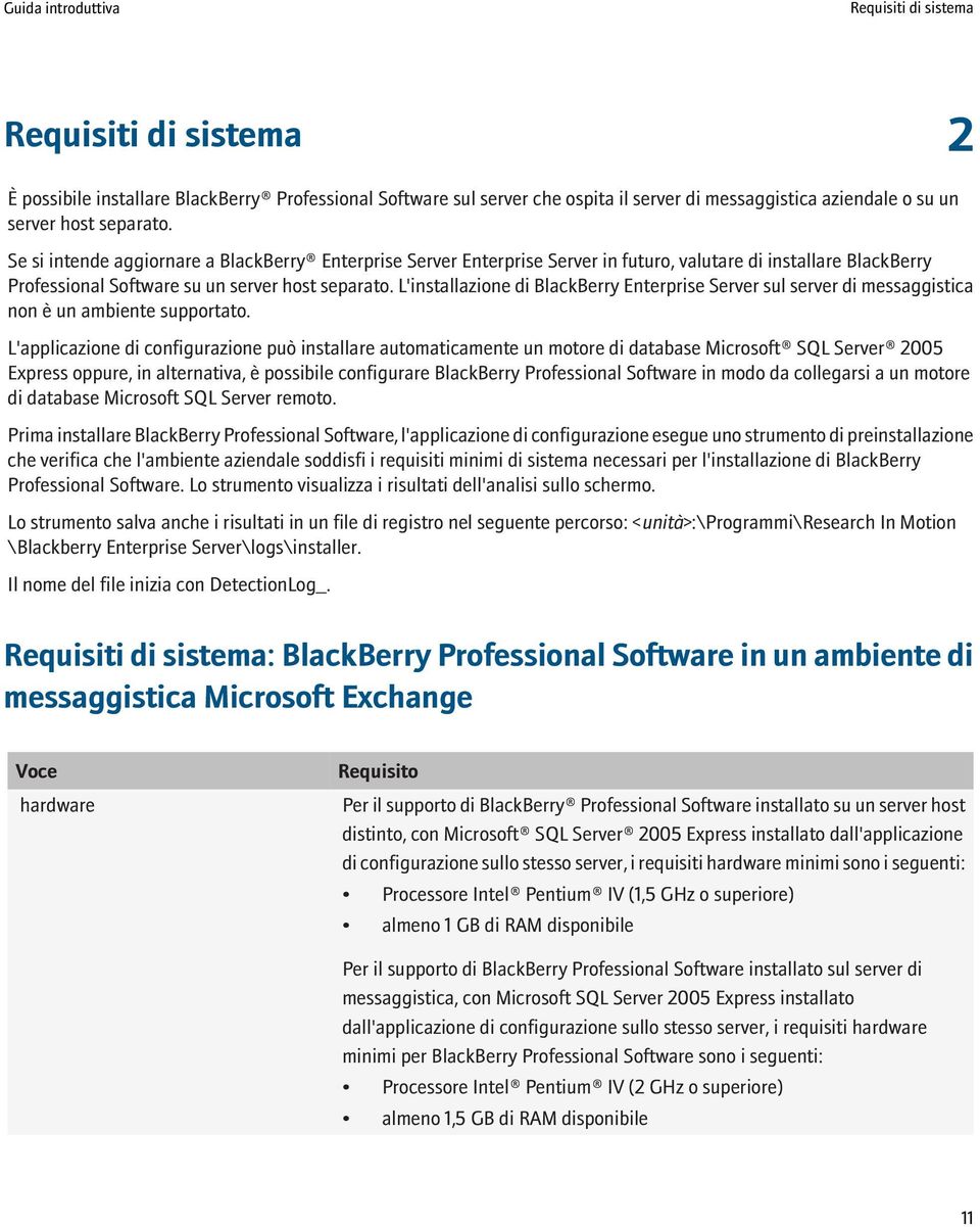 L'installazione di BlackBerry Enterprise Server sul server di messaggistica non è un ambiente supportato.