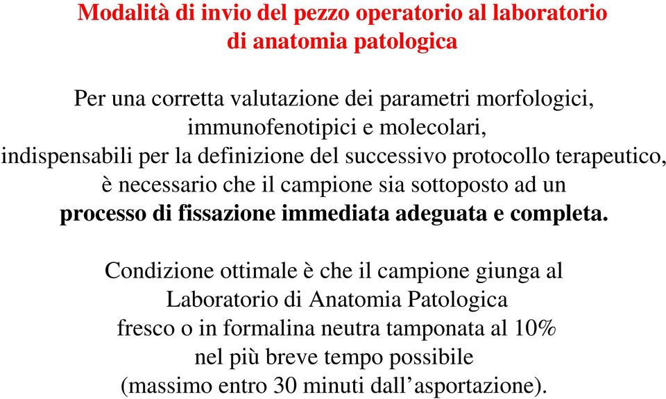 sia sottoposto ad un processo di fissazione immediata adeguata e completa.