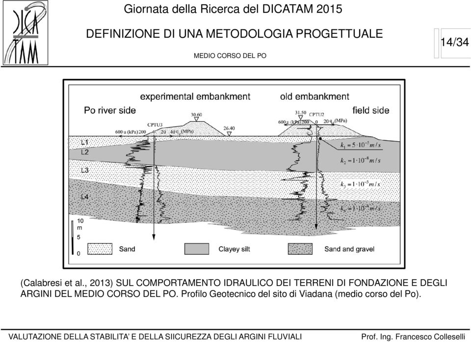 , 2013) SUL COMPORTAMENTO IDRAULICO DEI TERRENI DI FONDAZIONE E DEGLI ARGINI DEL MEDIO CORSO DEL