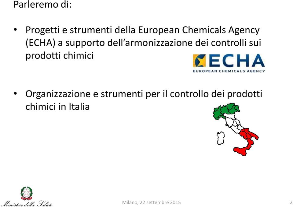 sui prodotti chimici Organizzazione e strumenti per il