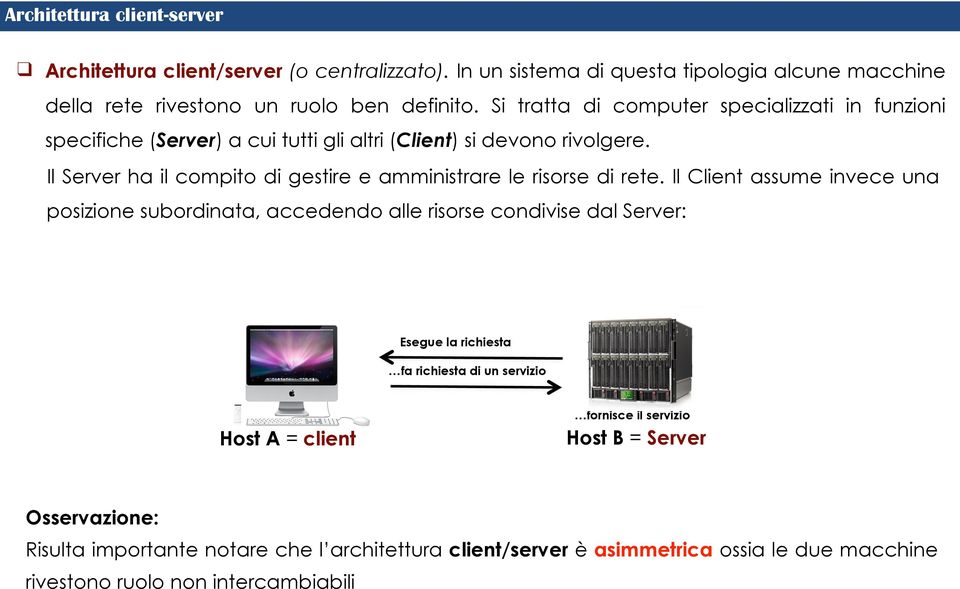 Il Server ha il compito di gestire e amministrare le risorse di rete.