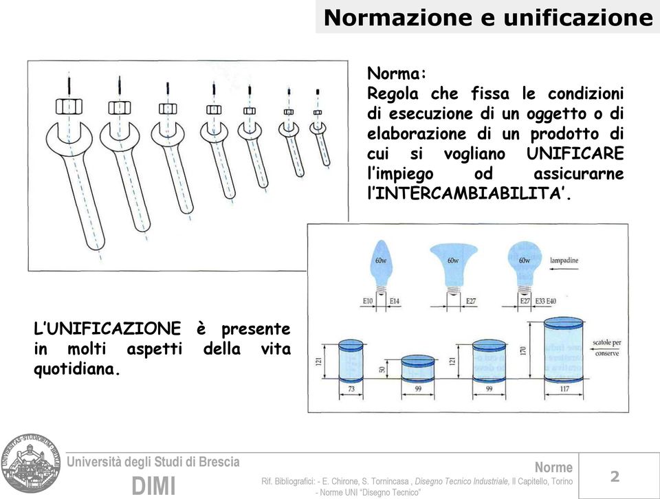 vogliano UNIFICARE l impiego od assicurarne l INTERCAMBIABILITA.