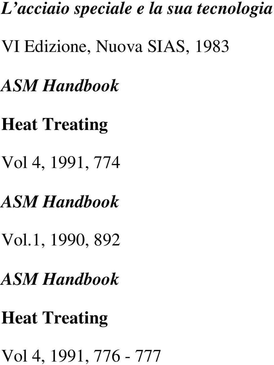 Treating Vol 4, 1991, 774 ASM Handbook Vol.