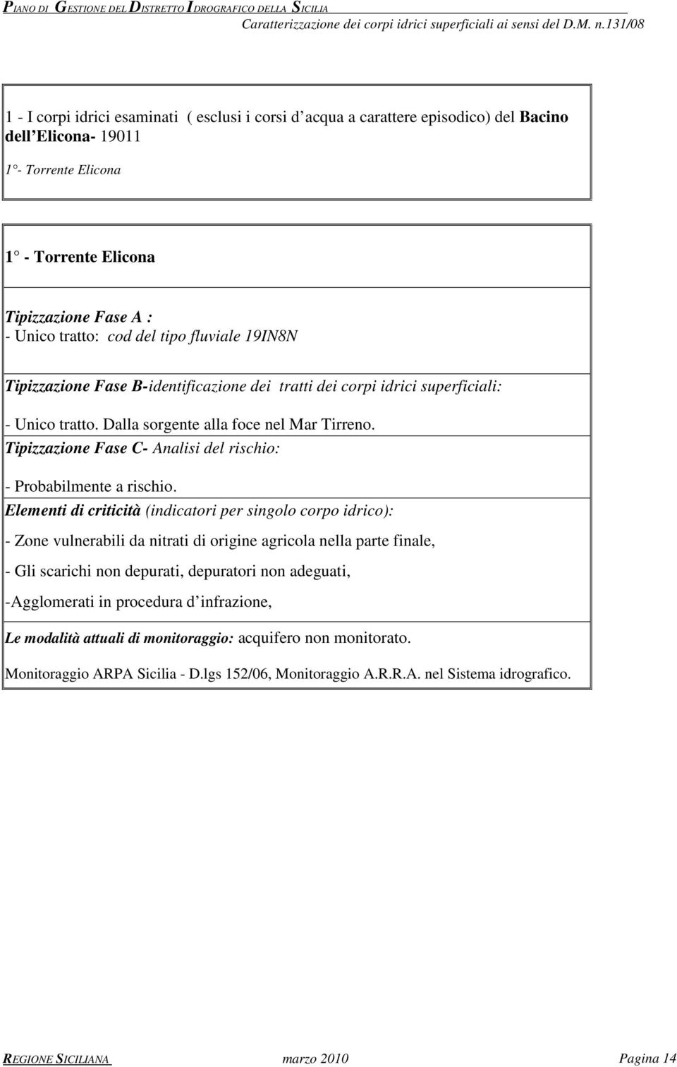 Tipizzazione Fase C- Analisi del rischio: - Probabilmente a rischio.