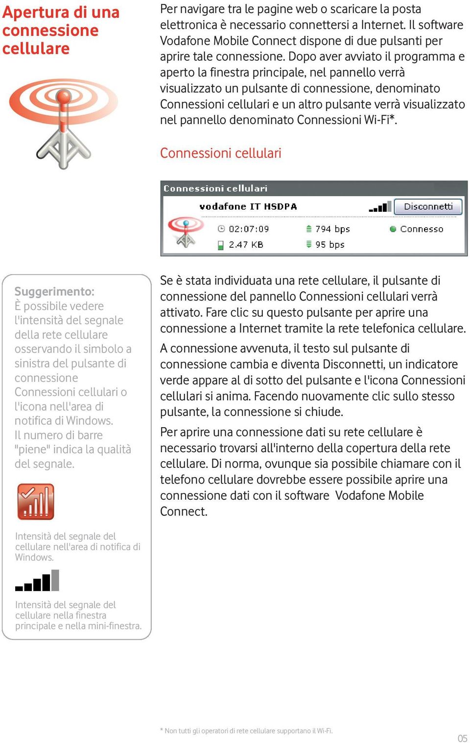 Dopo aver avviato il programma e aperto la finestra principale, nel pannello verrà visualizzato un pulsante di connessione, denominato Connessioni cellulari e un altro pulsante verrà visualizzato nel