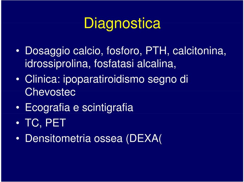 Clinica: ipoparatiroidismo segno di Chevostec