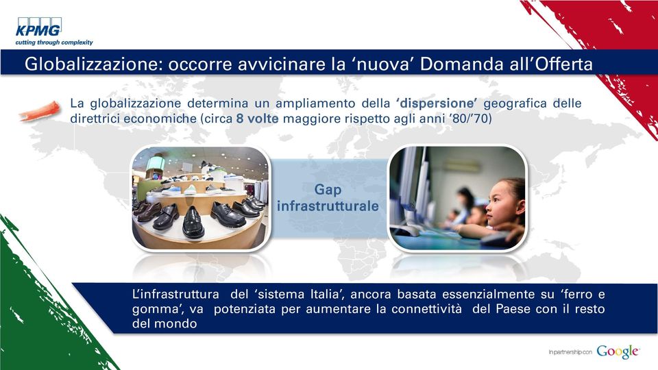 rispetto agli anni 80/ 70) Gap infrastrutturale L infrastruttura del sistema Italia, ancora basata